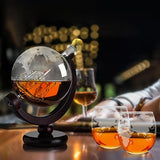 Set Wereldkaart Fles en Whiskeyglas