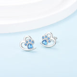 Oorbellen met pootafdruk en hart – Sieraden voor dierenliefhebbers