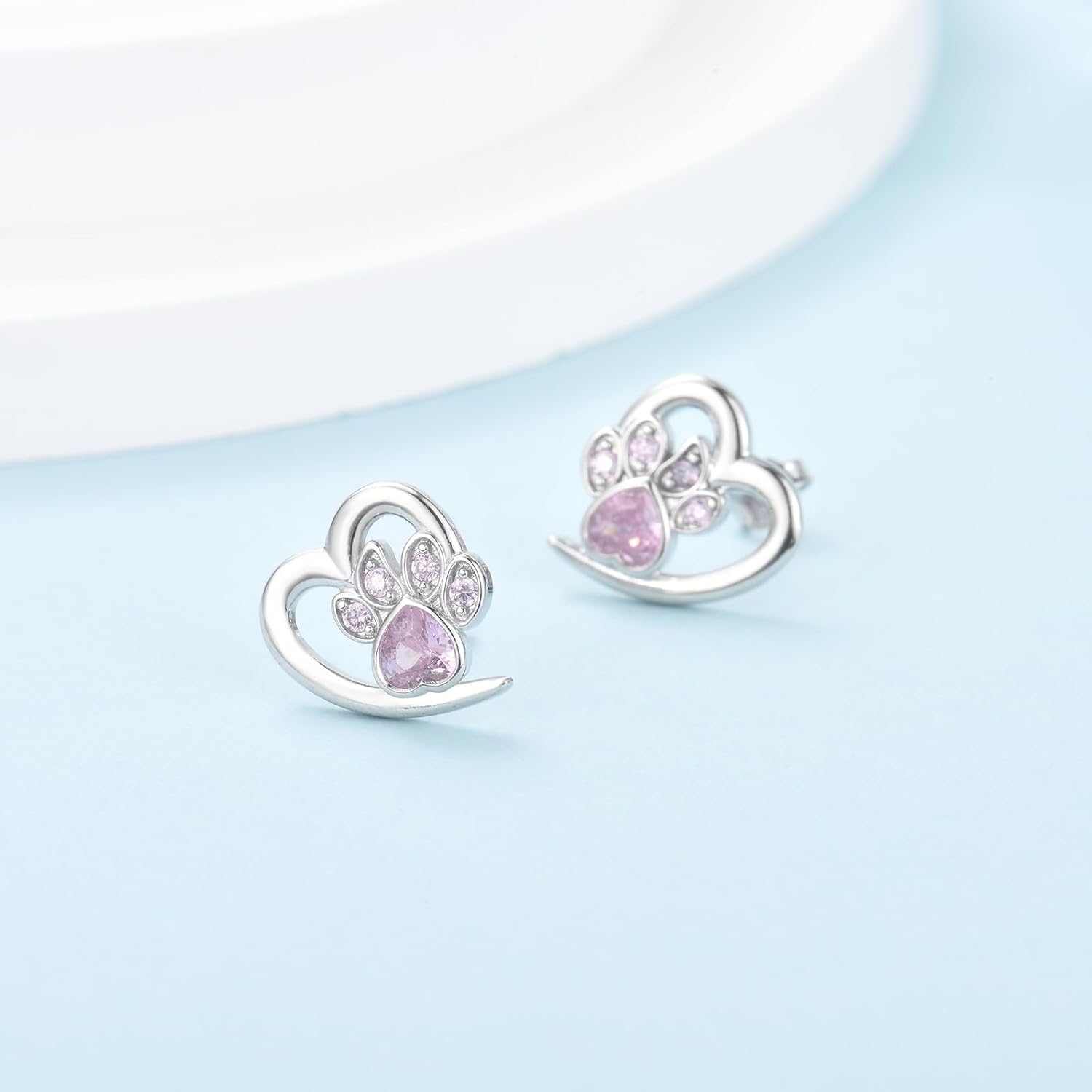 Oorbellen met pootafdruk en hart – Sieraden voor dierenliefhebbers
