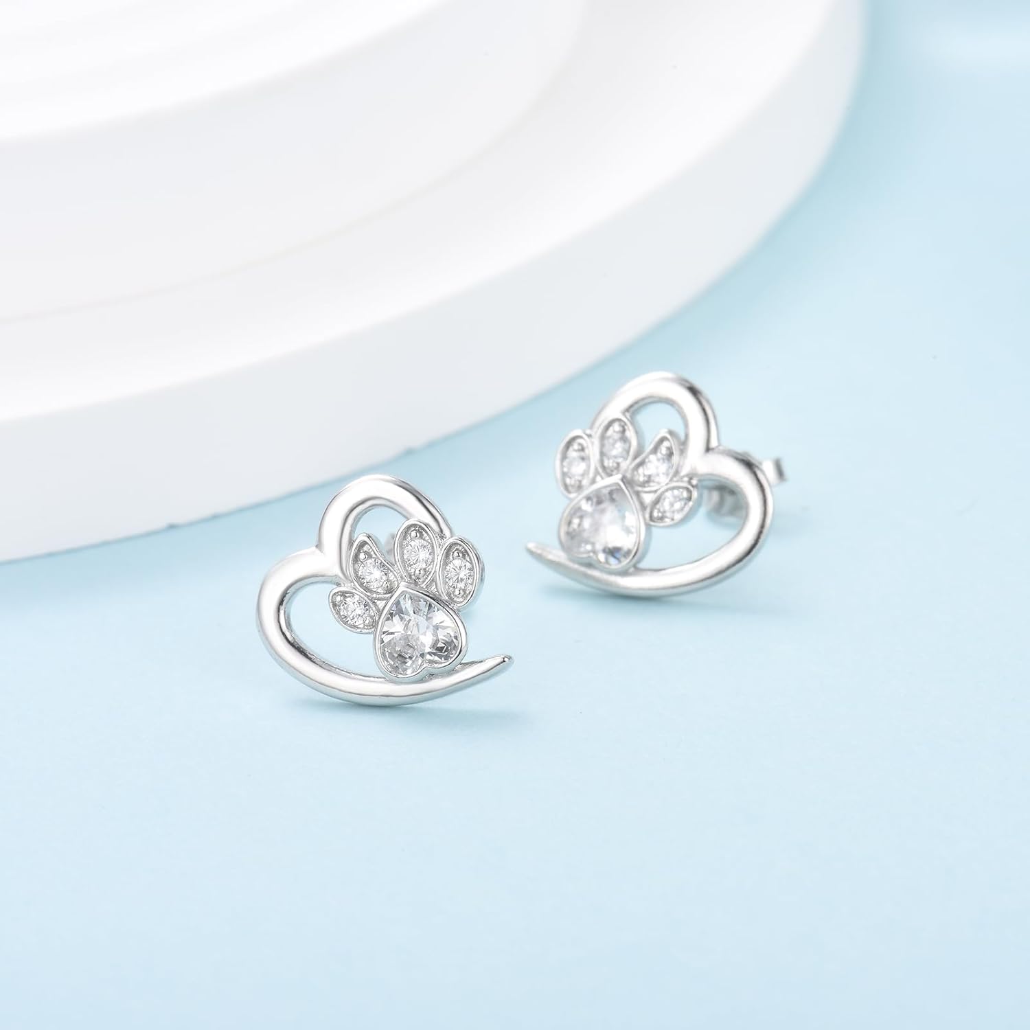 Oorbellen met pootafdruk en hart – Sieraden voor dierenliefhebbers