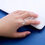 Hondenring in sterling zilver en witte zirconia – Verstelbare ring