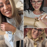 Dikke armband met harten | Goud