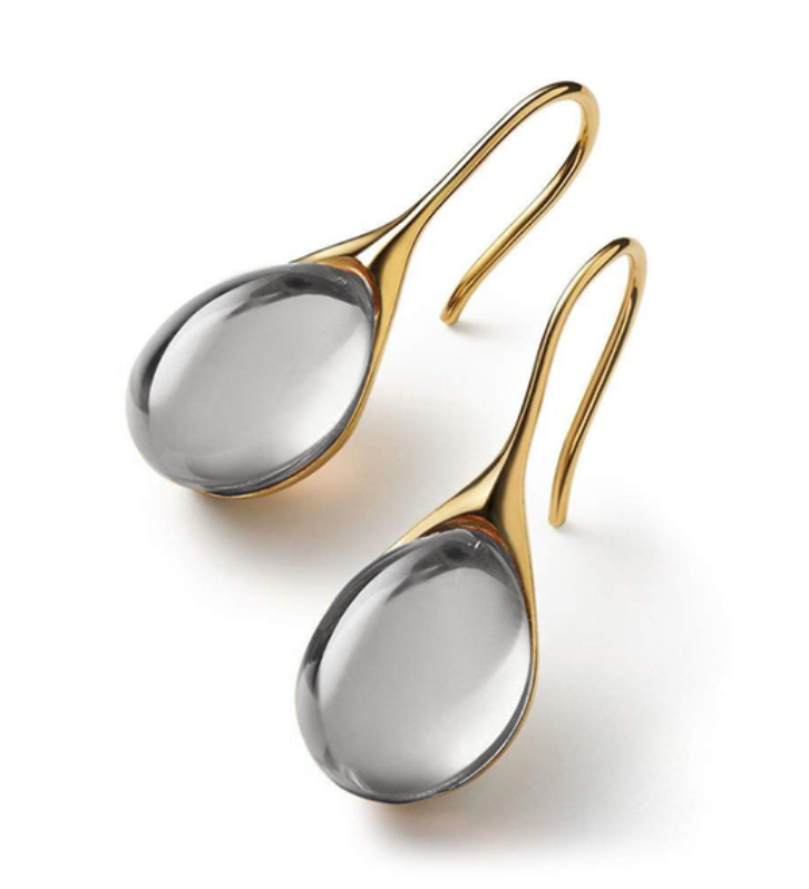 Druppelvormige Kristallen Oorbellen in Goud en Zilver