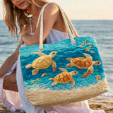 Handgemaakte Strandtas | Gouden Schildpadkust