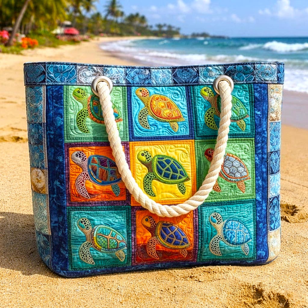 Handgemaakte Strandtas | Rustige Schildpad