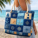 Handgemaakte Strandtas | Nautisch Blauw