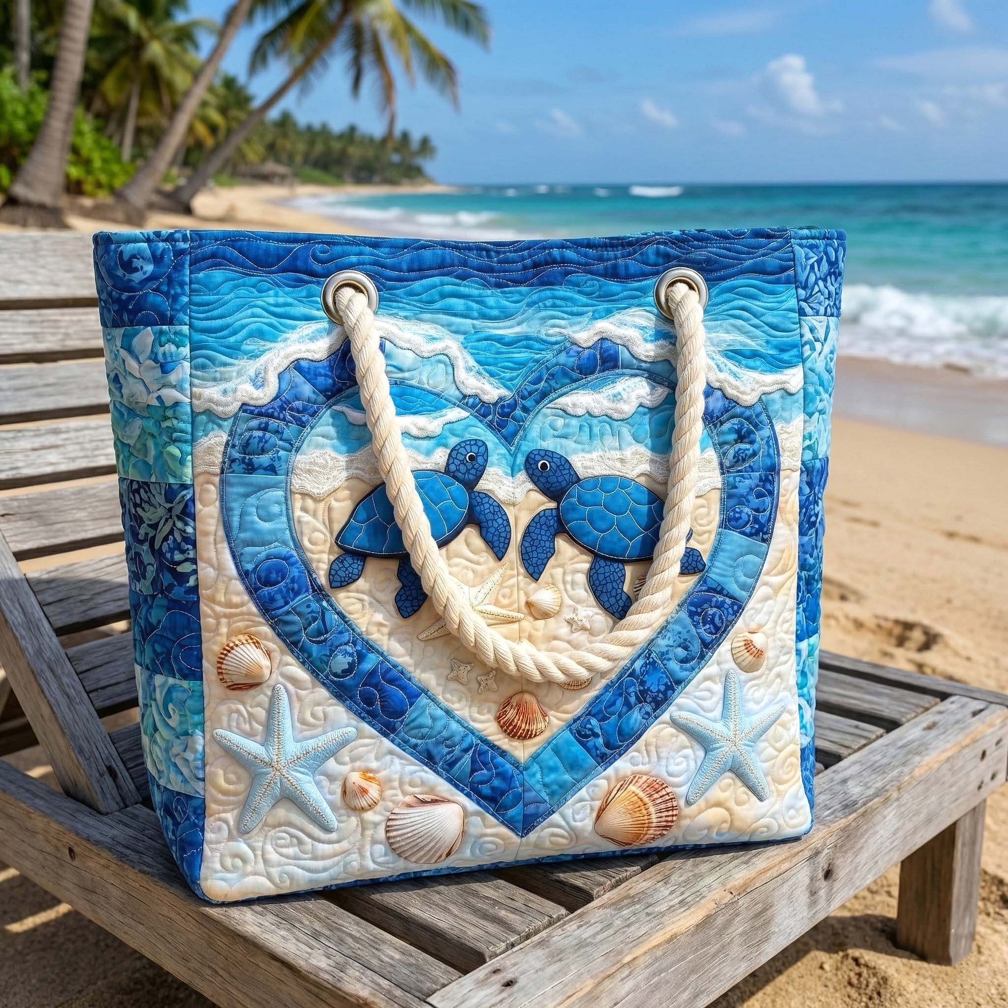 Handgemaakte Strandtas | Sereniteit van de Schildpad
