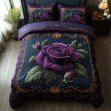 3-delige gewatteerde bedset - Roze Violette
