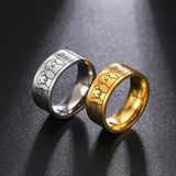 Brede roestvrijstalen ring met hondenmotieven – Gegraveerd ontwerp voor vrouwen