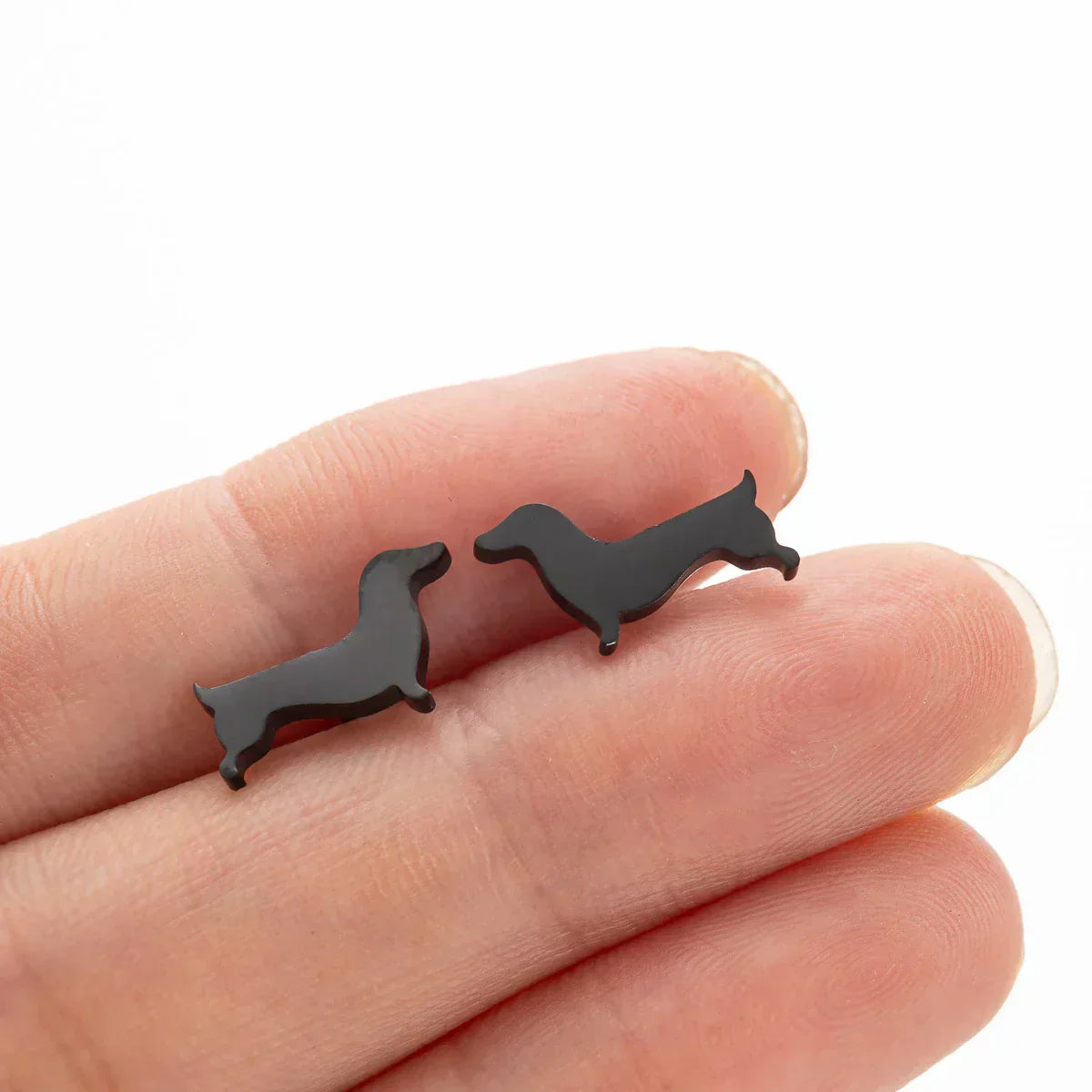 Teckel hondenoorbellen – Minimalistische metalen oorbellen