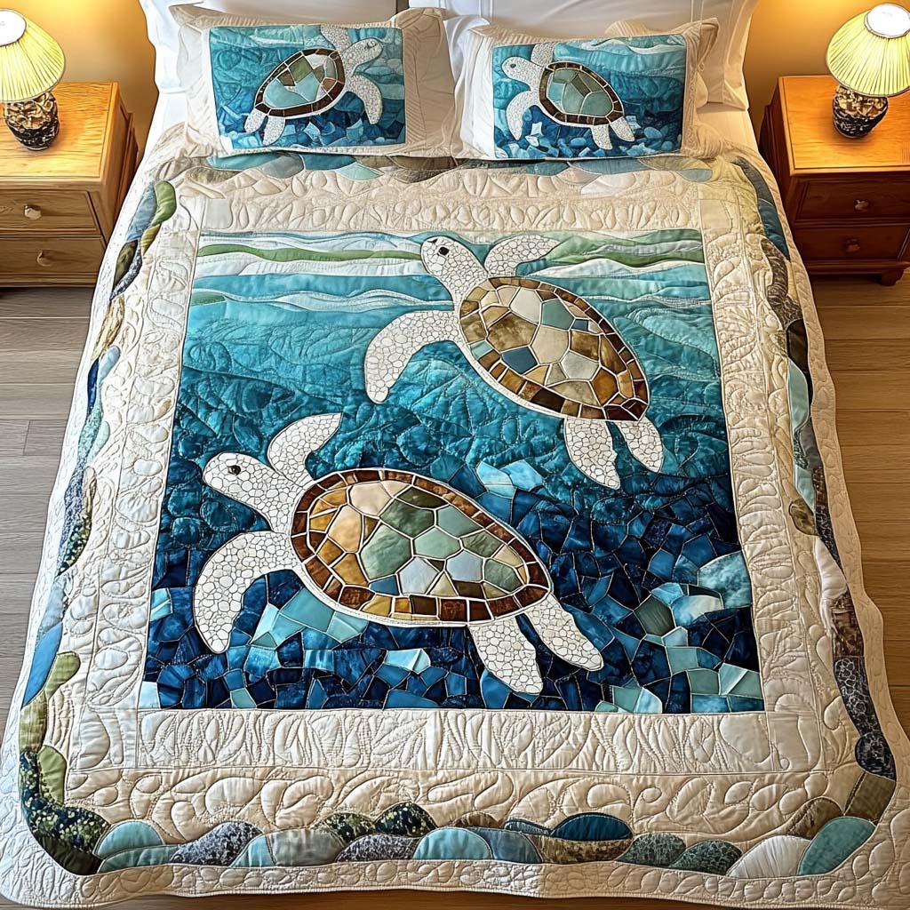 3-delig Beddengoed Set - Zeeschildpadden
