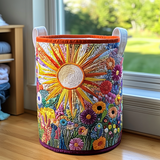 Handgemaakte Wasmand | Zonnebloem in Bloei
