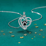 Halsketting met Pootafdruk in Zilver met Zirkonia