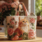 Handgemaakte Tas “Kat met Rozen”