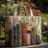 Handgemaakt Gevoerd Tasje "Boeken en Bloemen"